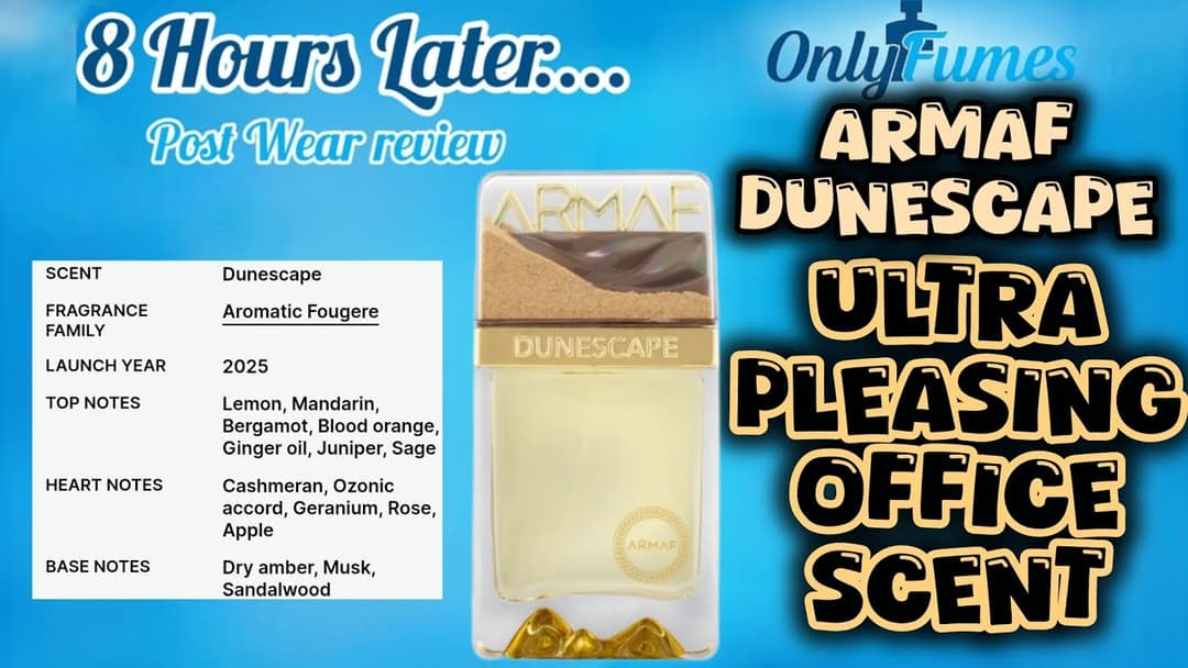 Armaf Dunescape 8-Hour Review Post Wear Review | Ultra-Pleasing Office Scent? #armaf #armafperfumes