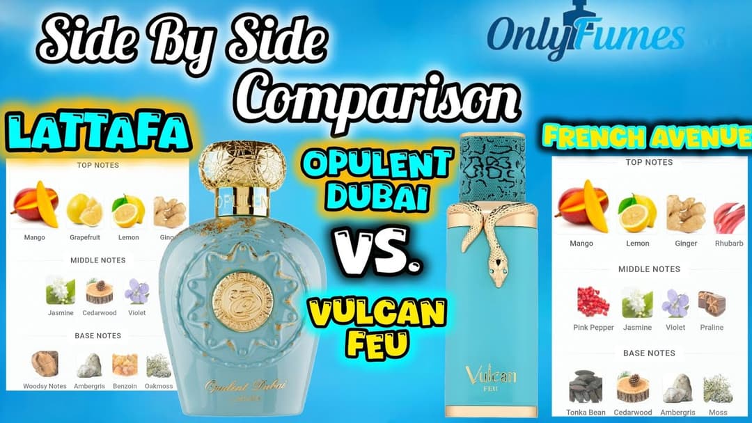 French Avenue Vulcan Feu vs Lattafa Opulent Dubai Comparison Review #lattafa #frenchavenue
