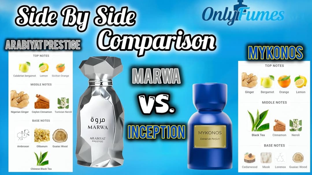 Marwa Arabiyat Prestige vs Mykonos Inception – Warm Spicy Fresh vs Light Citrus Fresh #fragrance