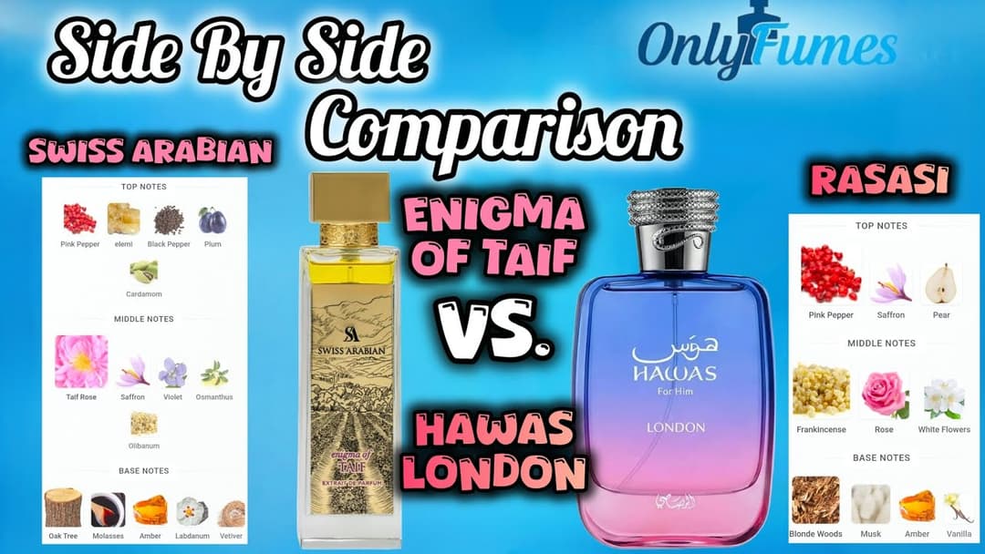 Enigma of Taif vs Hawas London | Side-By-Side Fragrance Comparison Which is For You? #rasasihawas