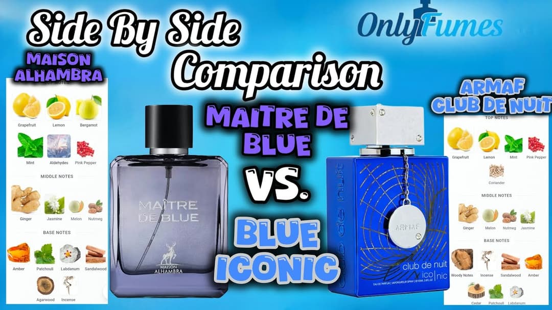 Maitre De Blue vs Club De Nuit Blue Iconic Full Comparison | Maison Alhambra vs Armaf #clubdenuit