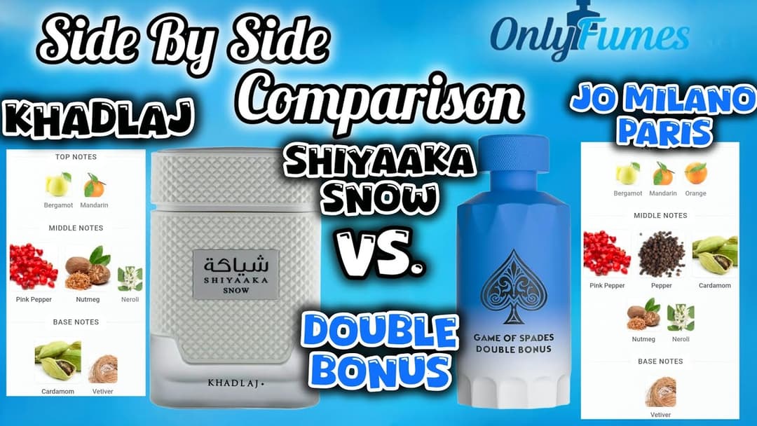 Shiyaaka Snow vs Double Bonus | Side-By-Side Fragrance Comparison #khadlajperfumes #fragrance